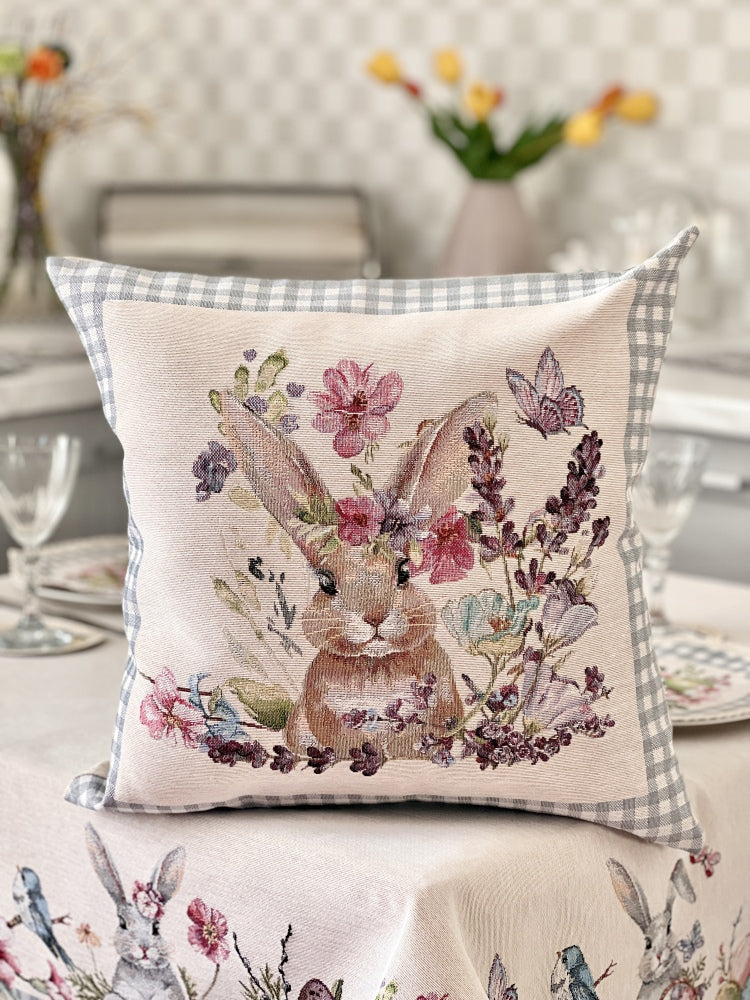 Easter tapestry cushion cover «Lavender holiday»