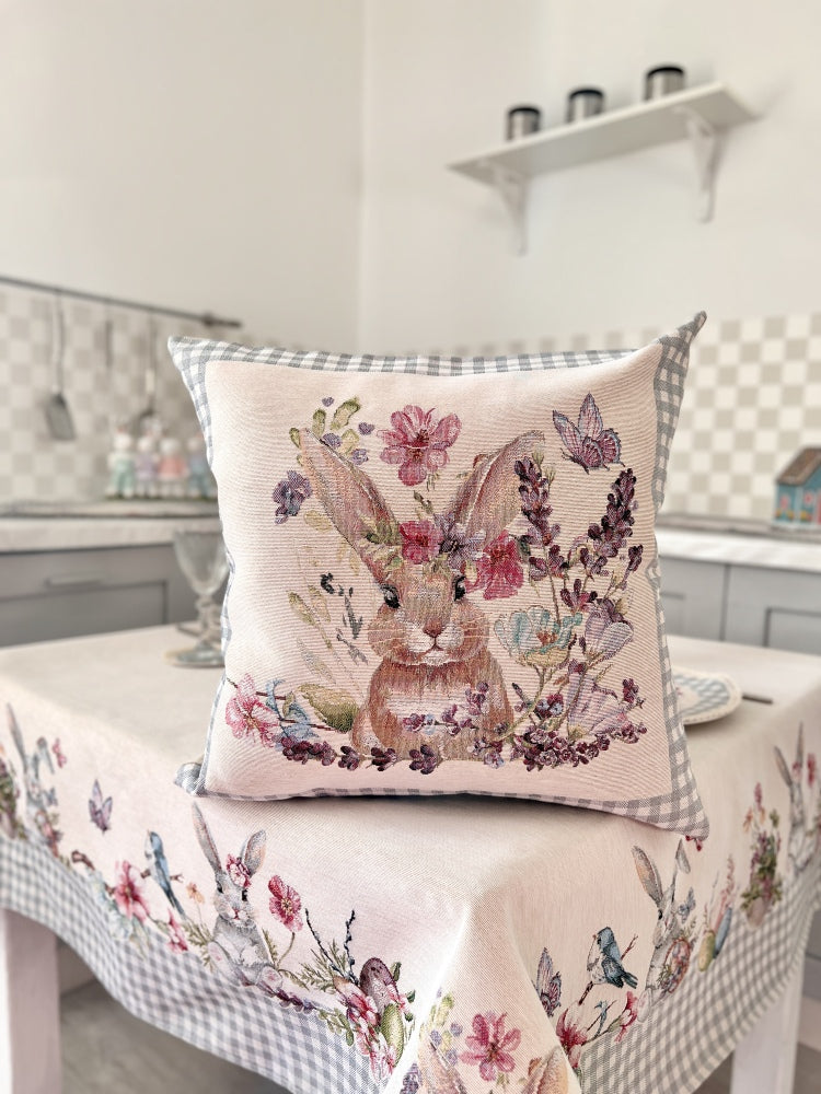 Easter tapestry cushion cover «Lavender holiday»