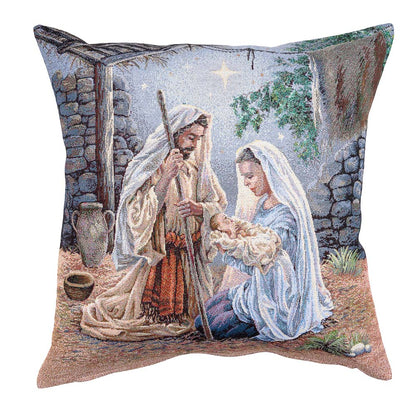 Christmas tapestry cushion cover «Christmas miracle» with silver thread