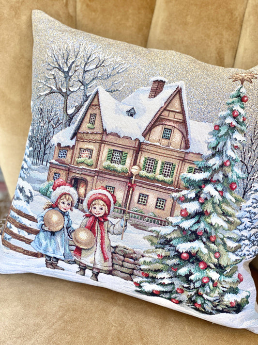 Christmas Cushion cover «Magical Winter Eve»  - Luxury Tapestry