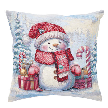 Christmas Cushion cover «Sweet Gingerbread Nights» with Silver Lurex - Premium Gobelin