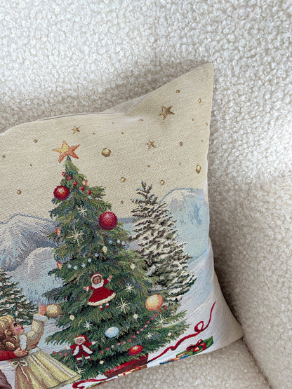 Christmas Pillow cover «Christmas Wonderland»-2 with golden thread - High quality tapestry