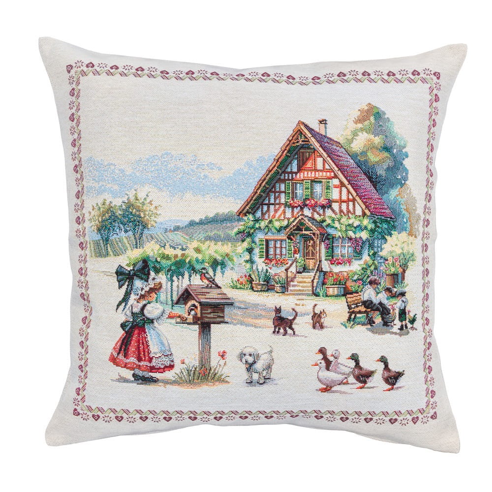Cushion cover «Spring Village» - Premium Tapestry - Textile4Family