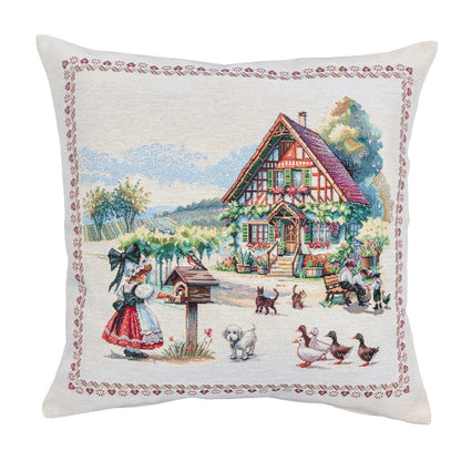 Cushion cover «Spring Village» - Premium Tapestry - Textile4Family