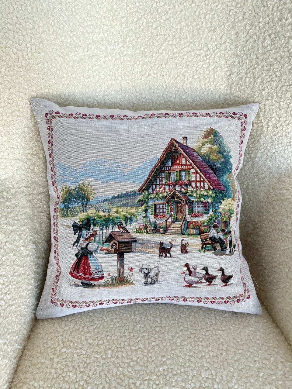 Cushion cover «Spring Village» - Premium Tapestry - Textile4Family