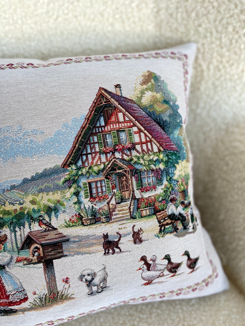 Cushion cover «Spring Village» - Premium Tapestry - Textile4Family