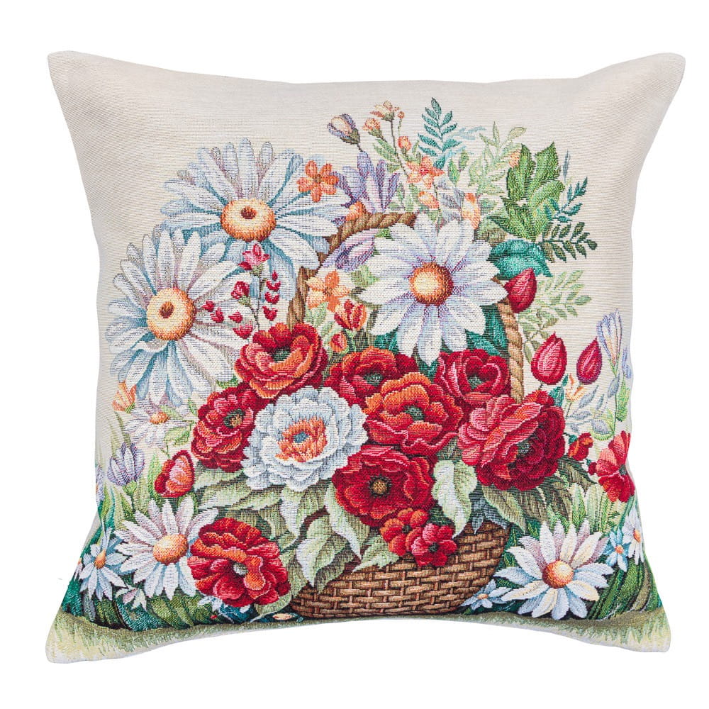 Cushion cover «Poppy and Daisy» - Premium Tapestry - Textile4Family