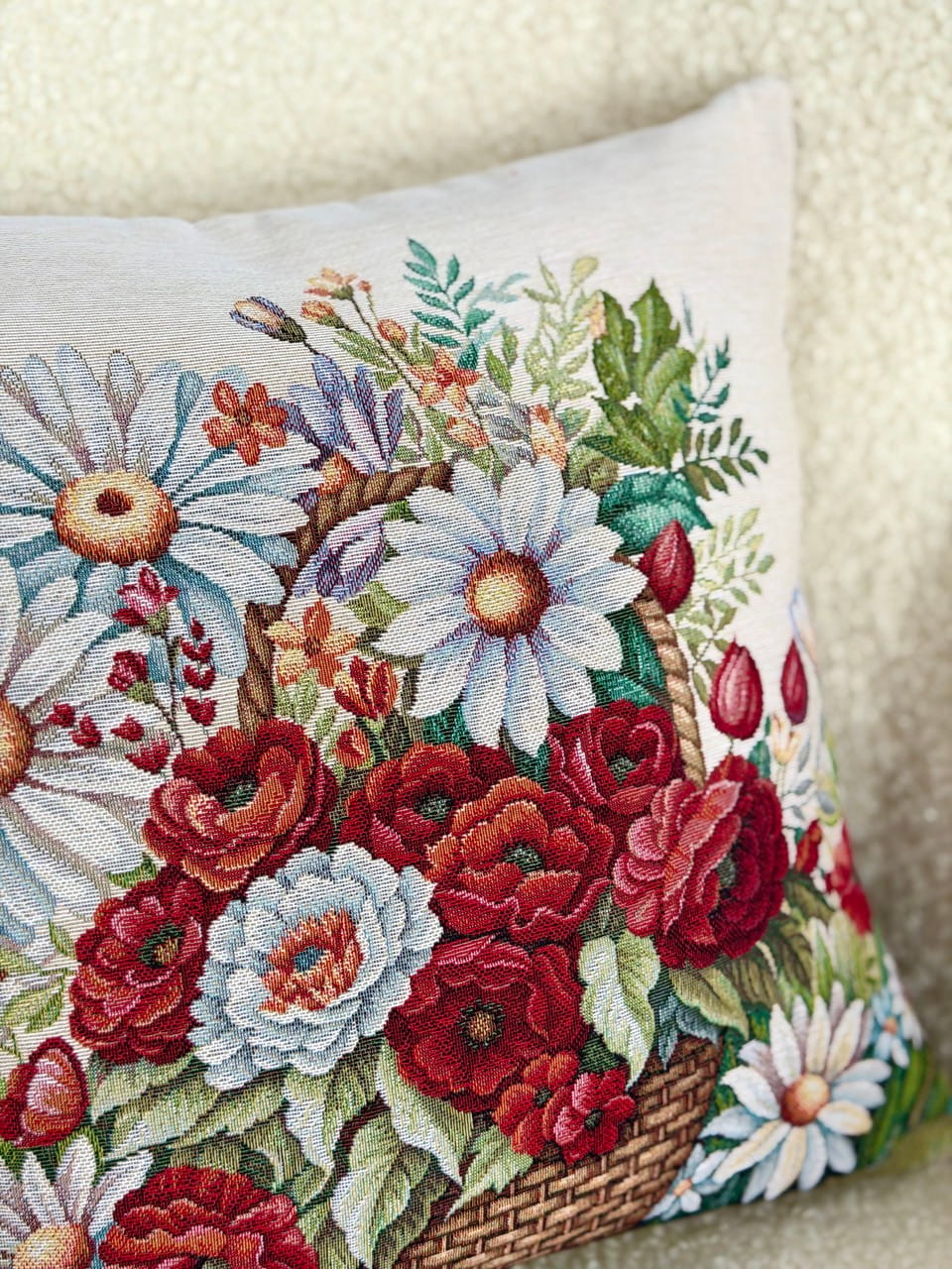 Cushion cover «Poppy and Daisy» - Premium Tapestry - Textile4Family