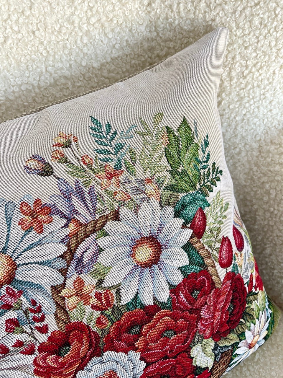 Cushion cover «Poppy and Daisy» - Premium Tapestry - Textile4Family