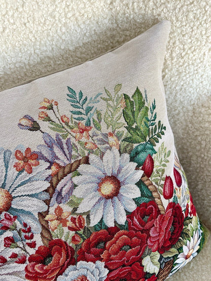 Cushion cover «Poppy and Daisy» - Premium Tapestry - Textile4Family