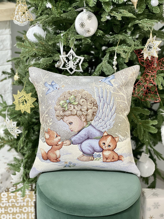 Christmas tapestry cushion cover «Angel» without lurex