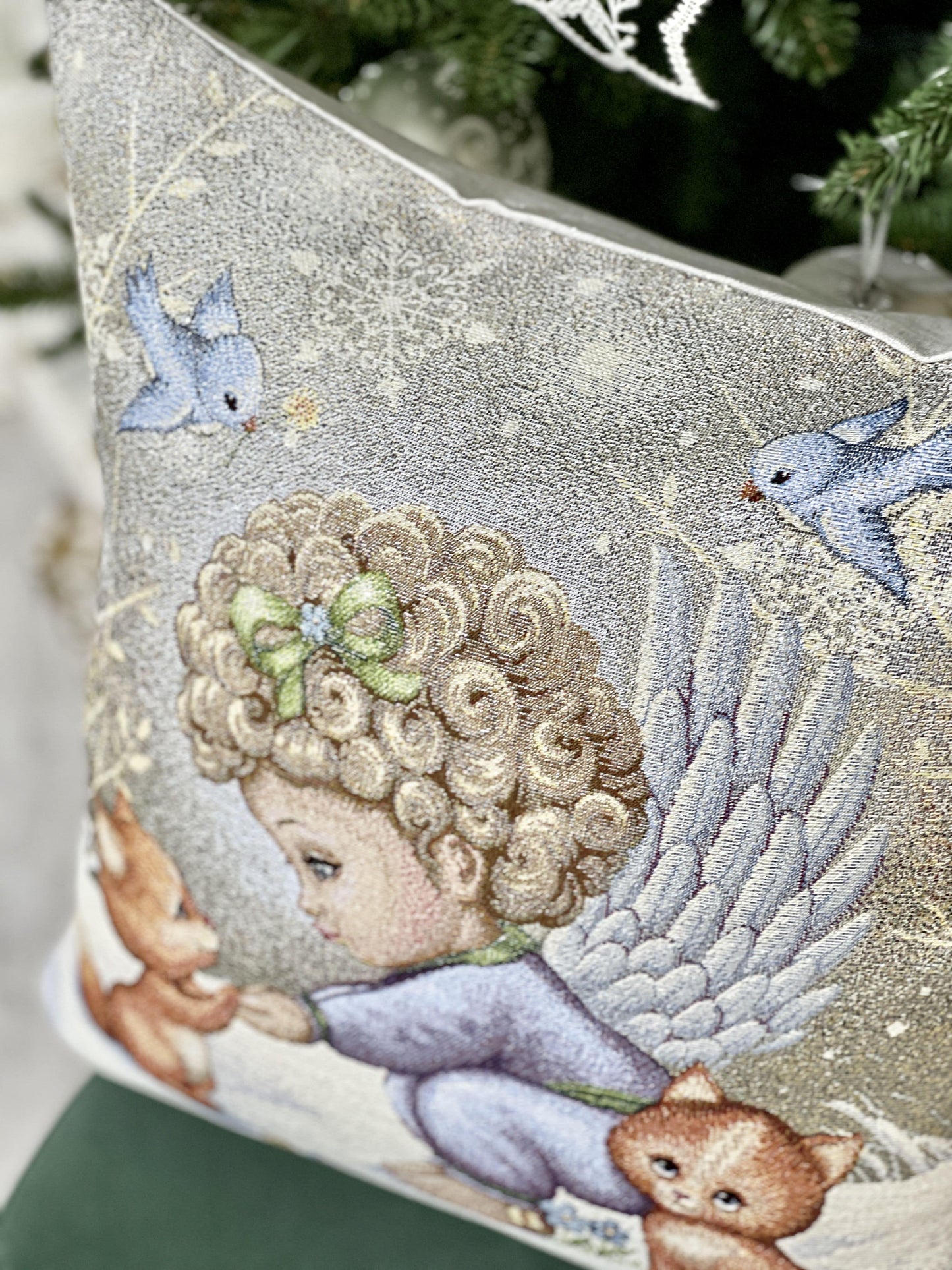 Christmas tapestry cushion cover «Angel» without lurex