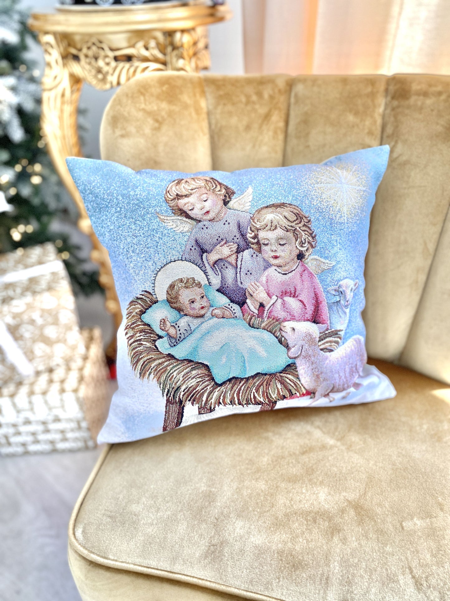 Christmas tapestry cushion cover «Christmas night» without lurex