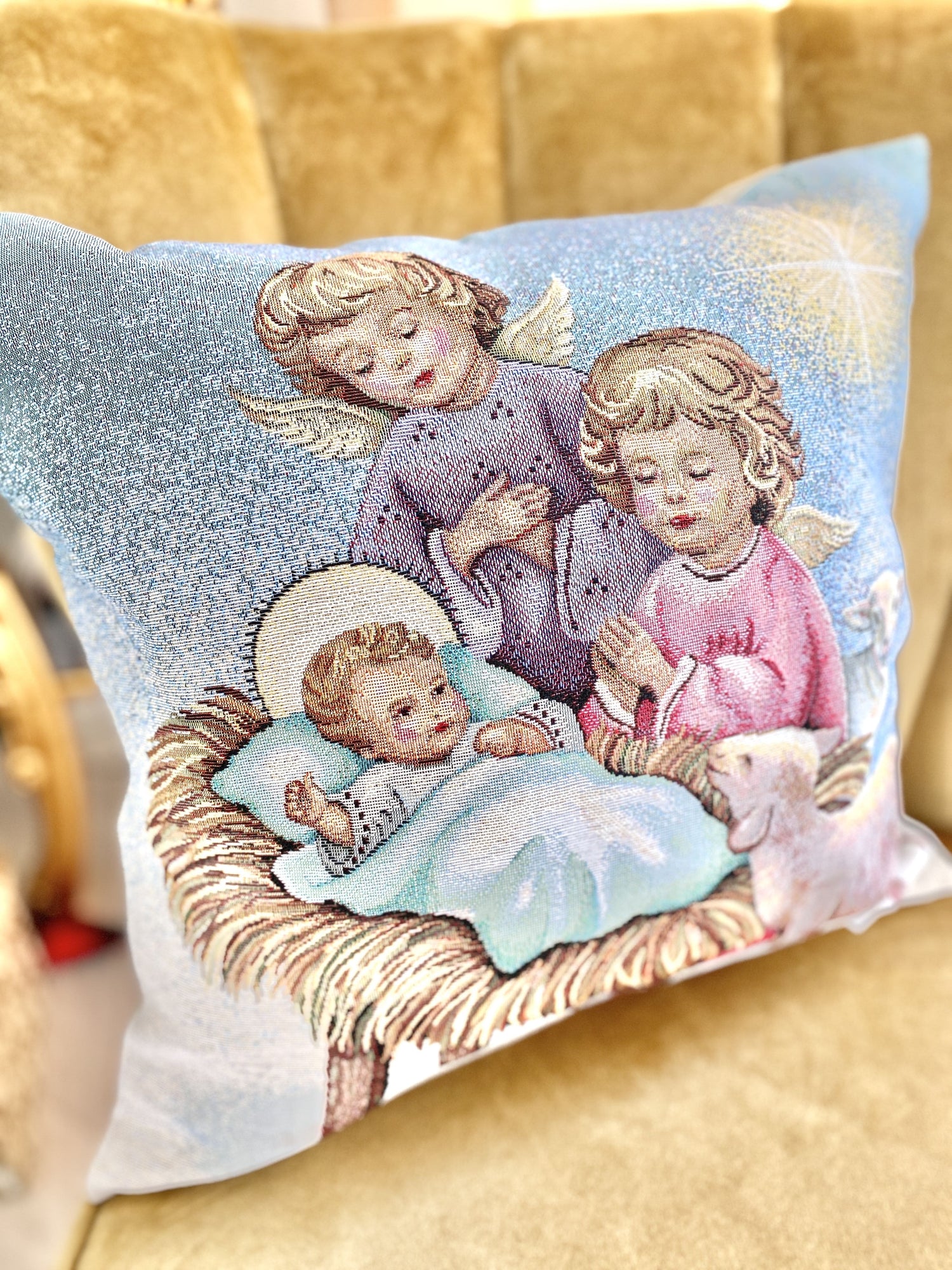 Christmas tapestry cushion cover «Christmas night» without lurex - Textile4Family