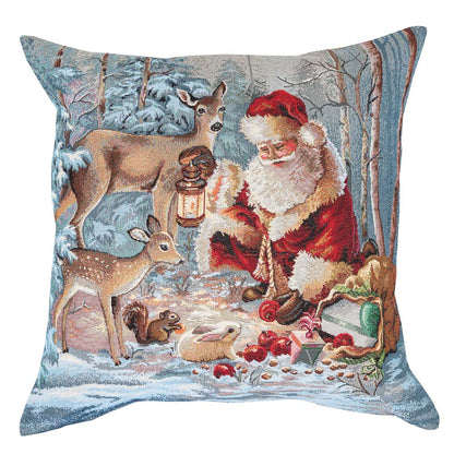 Christmas tapestry cushion cover «Forest friends» without lurex