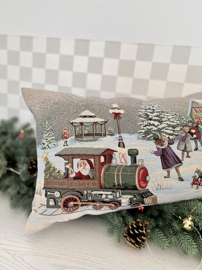 Christmas tapestry cushion cover «Polar Express» without lurex