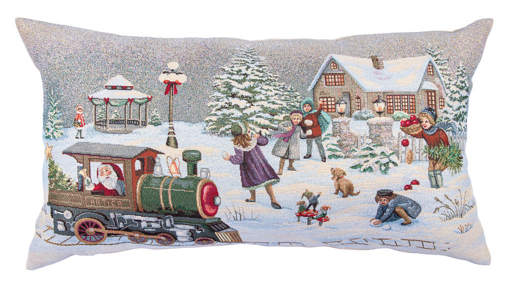 Christmas tapestry cushion cover «Polar Express» without lurex