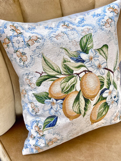 Tapestry cushion cover "Lemon Majolica-1" with microfibre