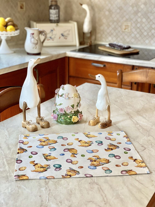 Easter tapestry Placemats set «Easter Ducks»