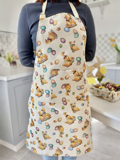 Easter tapestry kitchen apron «Easter Ducks»