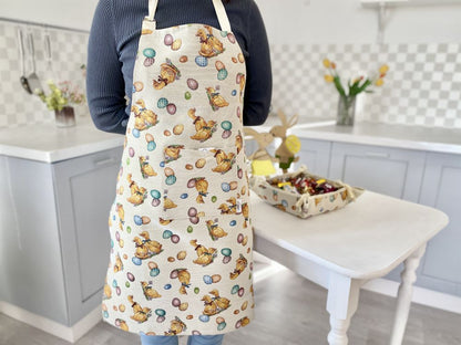 Easter tapestry kitchen apron «Easter Ducks»