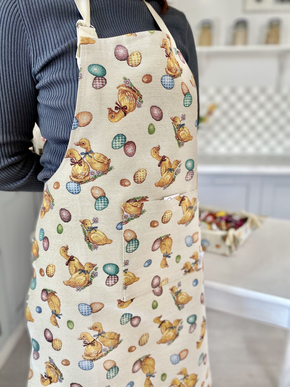 Easter tapestry kitchen apron «Easter Ducks» Limaso Textile