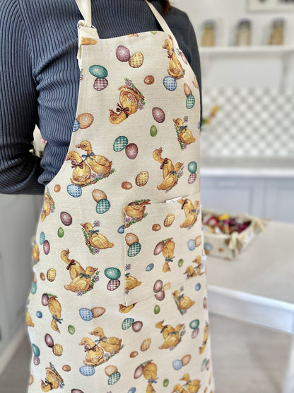 Easter tapestry kitchen apron «Easter Ducks»