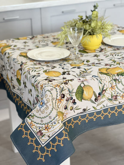 Tapestry tablecloth «Lemons and Olives»