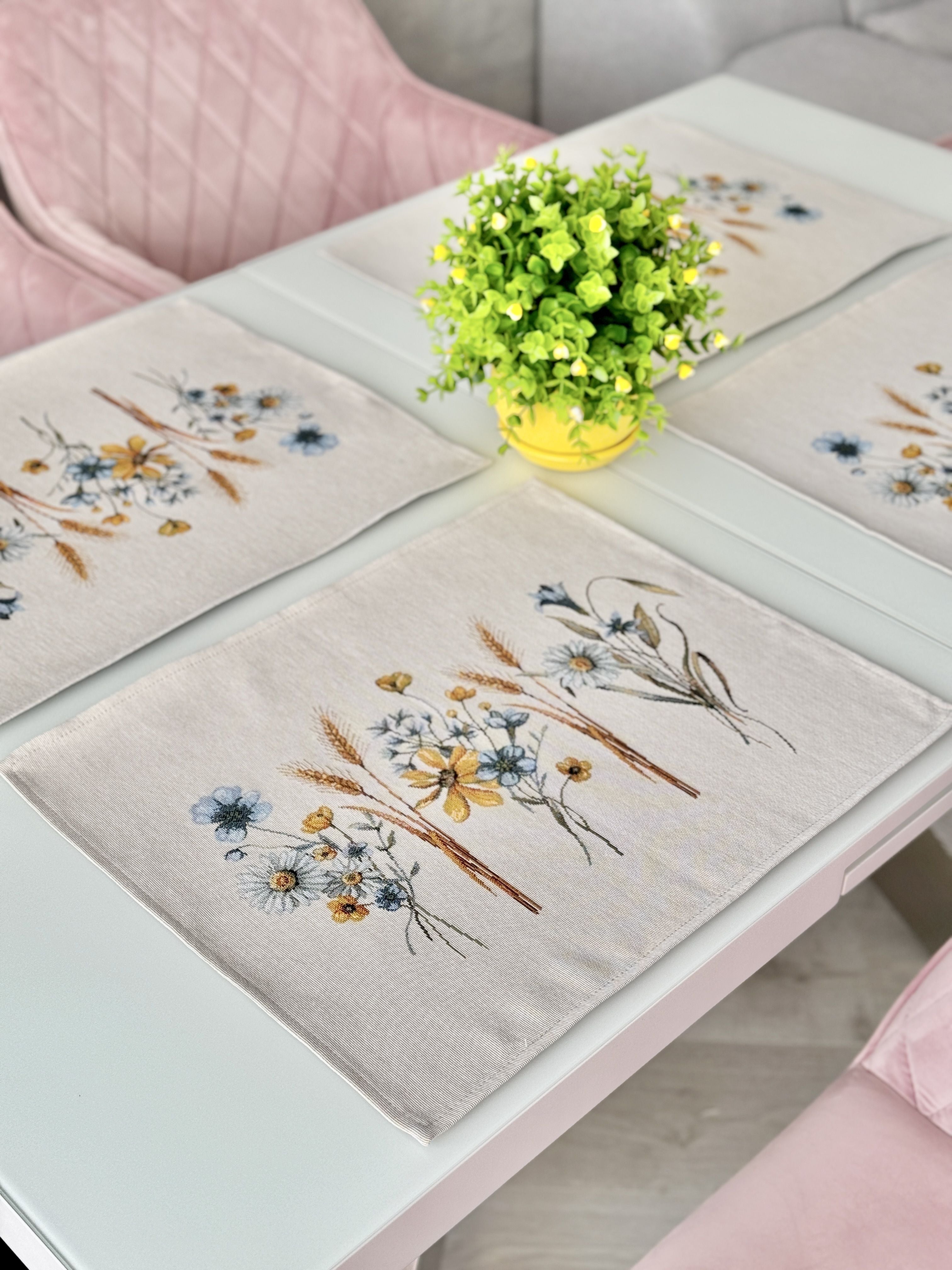 Tapestry Placemats set «Tenderness» Limaso Textile