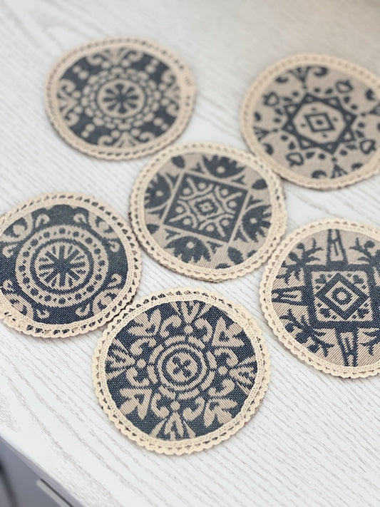 Tapestry coasters set of 6 «Lilies»