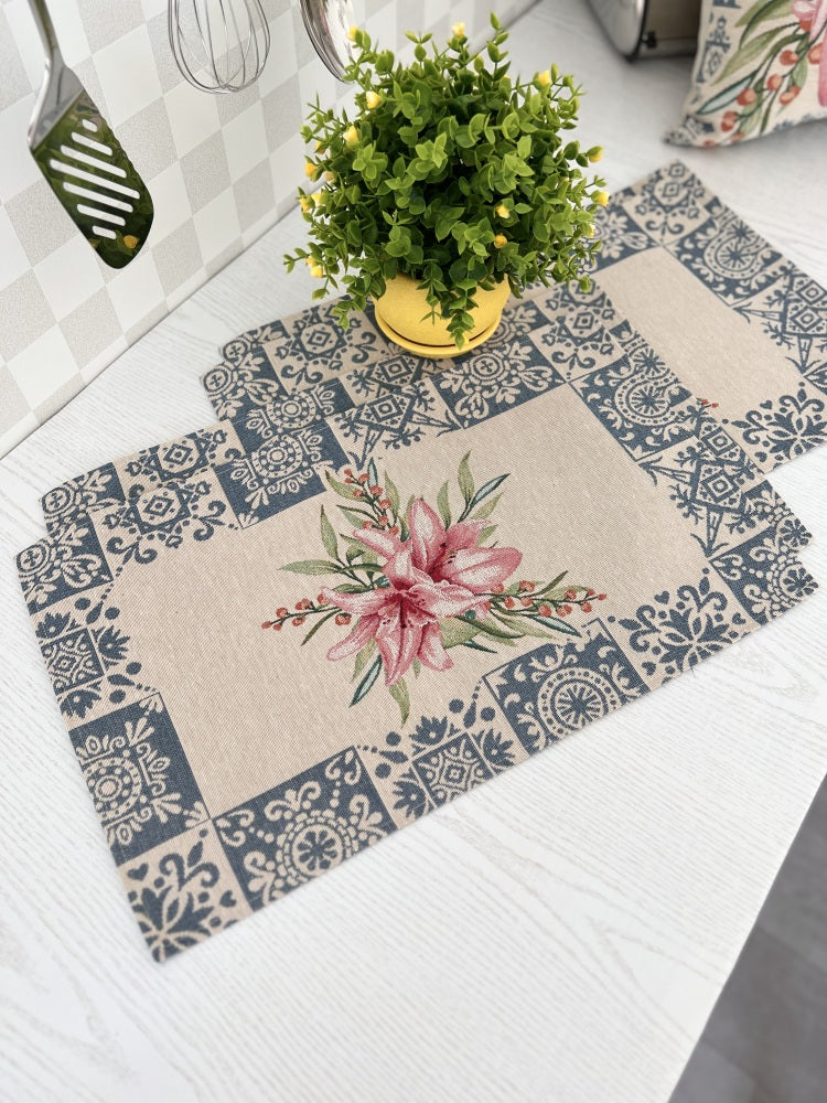 Tapestry Placemats set «Lilies» Limaso Textile