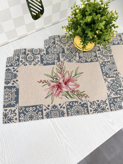 Tapestry Placemats set «Lilies»