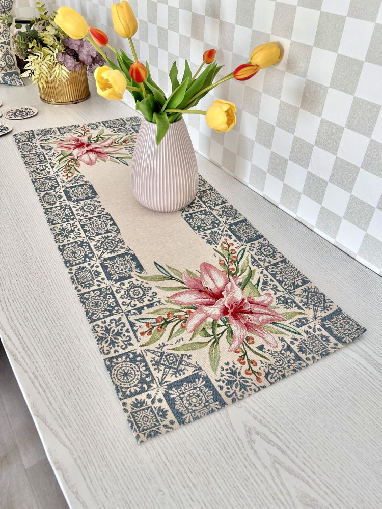 Tapestry table runner «Lilies» Limaso Textile