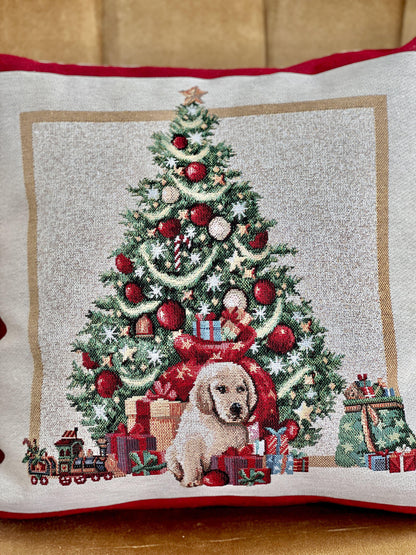 Christmas tapestry cushion cover «Best gift» With microfibre