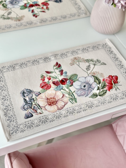 Tapestry Placemats set «MANDALAS FLOWERS»