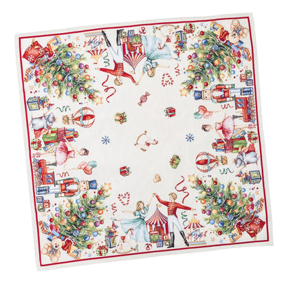 Christmas Tablecloth «Nutcracker soldier» with Golden Lurex - Premium Gobelin