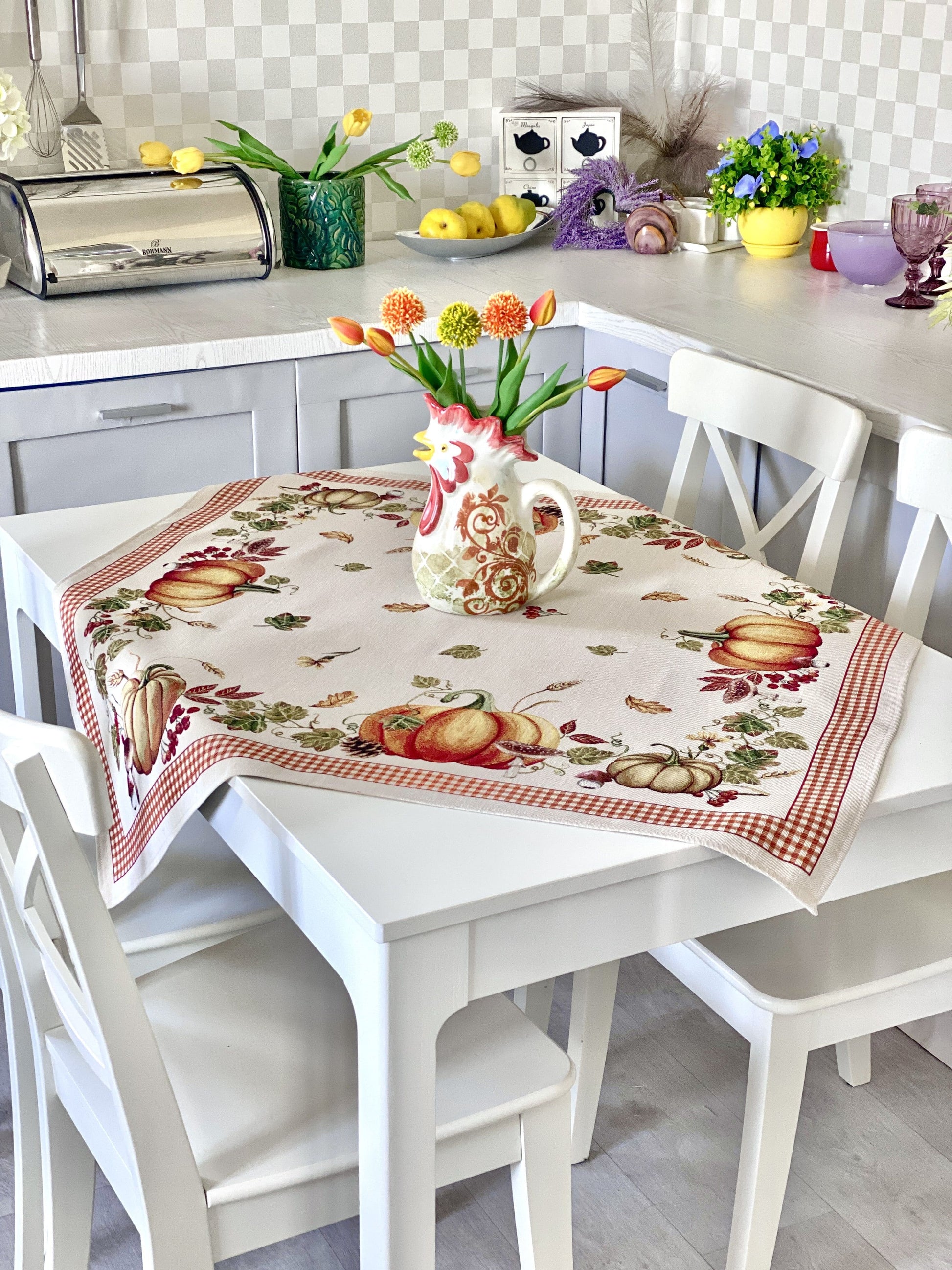 Square tablecloth «OCTUBRE» - Premium Gobelin - Textile4Family