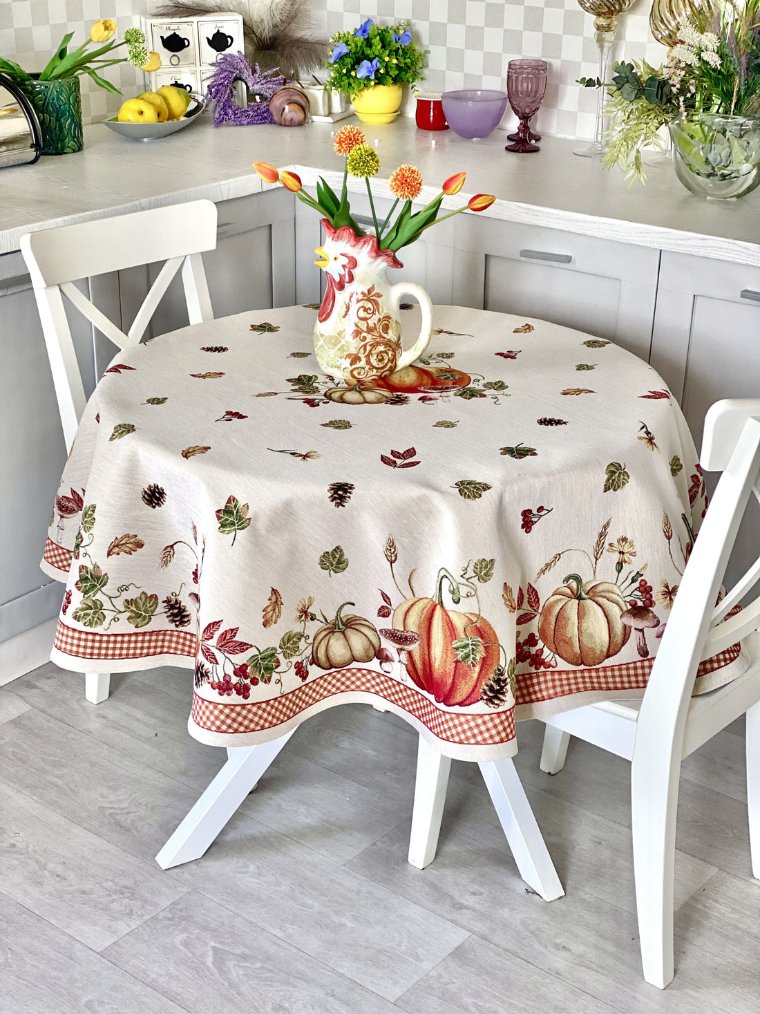 Round Tablecloth «OCTUBRE» - Premium Gobelin - Textile4Family
