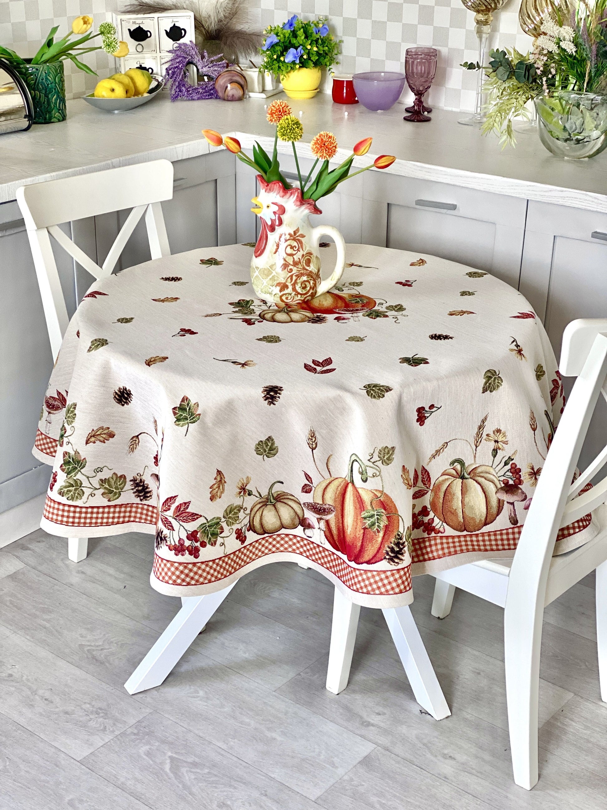 Round Tablecloth «OCTUBRE» - Premium Gobelin - Textile4Family