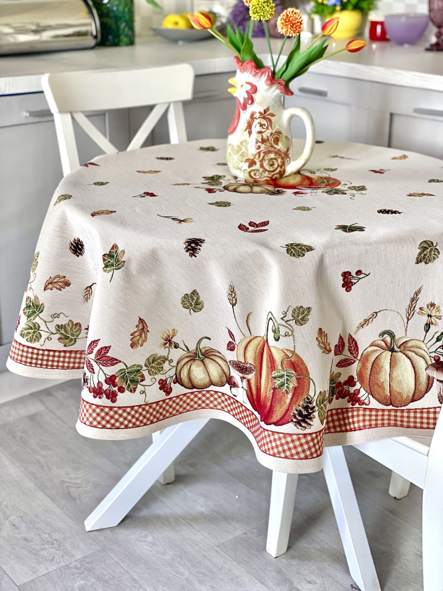 Round Tablecloth «OCTUBRE» - Premium Gobelin - Textile4Family
