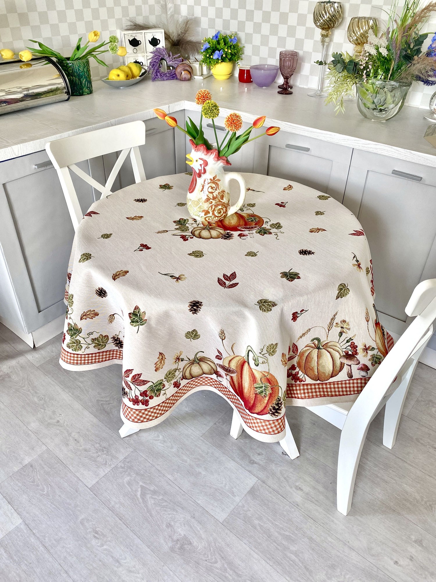 Round Tablecloth «OCTUBRE» - Premium Gobelin - Textile4Family
