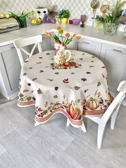 Round Tablecloth «OCTUBRE» - Premium Gobelin - Textile4Family