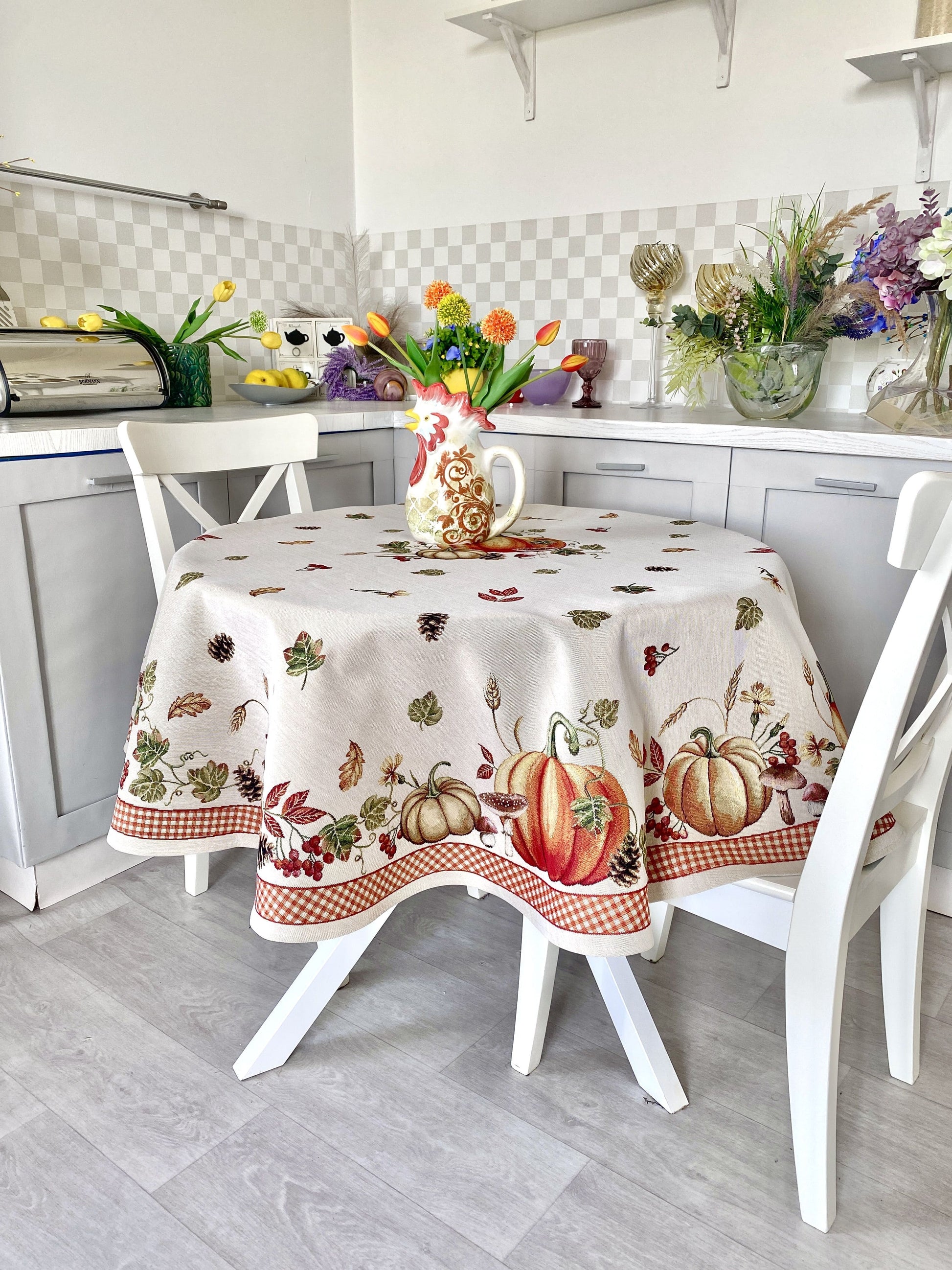Round Tablecloth «OCTUBRE» - Premium Gobelin - Textile4Family