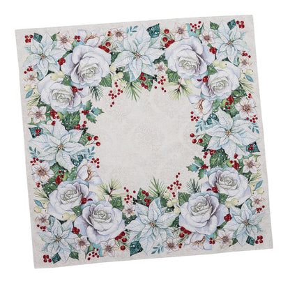 Christmas tapestry tablecloth «Christmas Flower» with silver thread