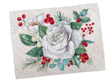 Christmas Placemat «Christmas Flower» with silver thread