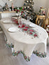 Christmas Tablecloth «Holly & Ivy Charm» with Silver Lurex - Luxury Tapestry Limaso