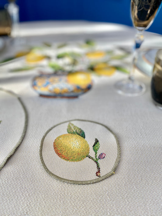 Tapestry coasters set of 6 «Lemons»