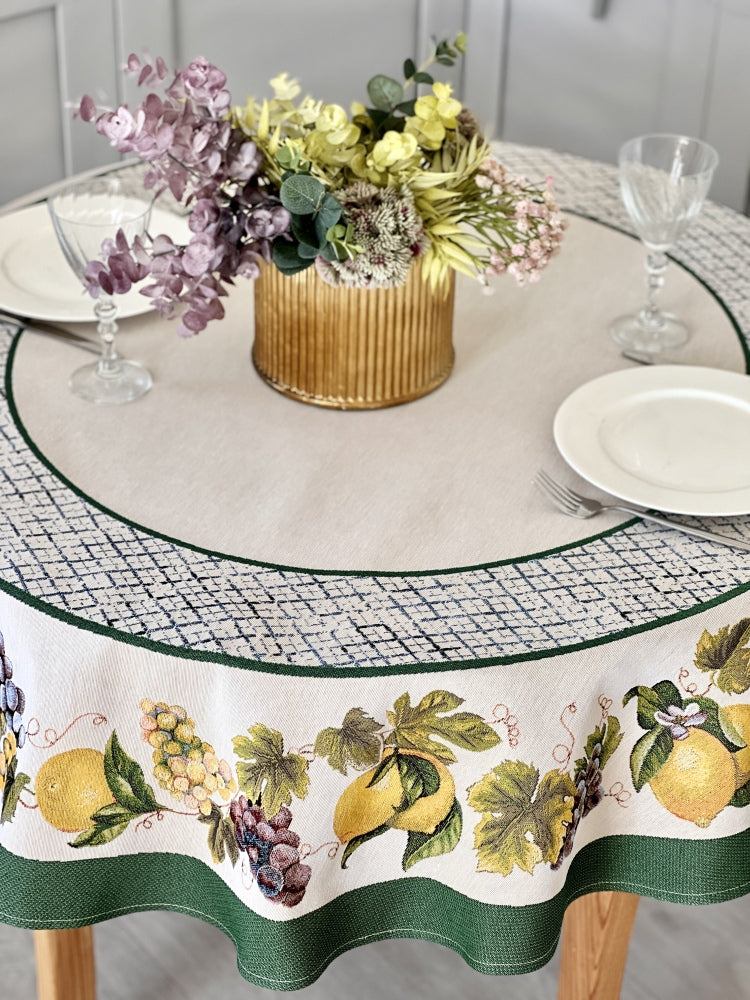 Round Tapestry Tablecloth «Grape» Limaso Textile