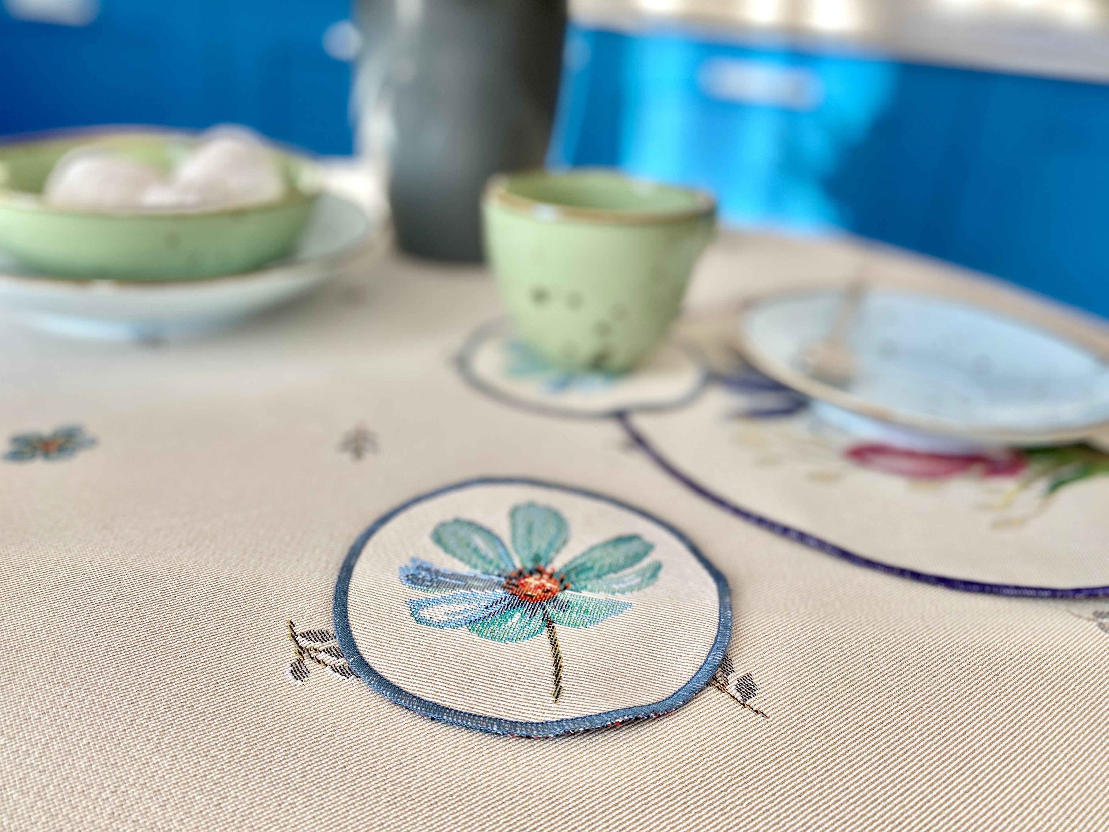 Tapestry coasters set of 6 «Wildflowers» Limaso Textile