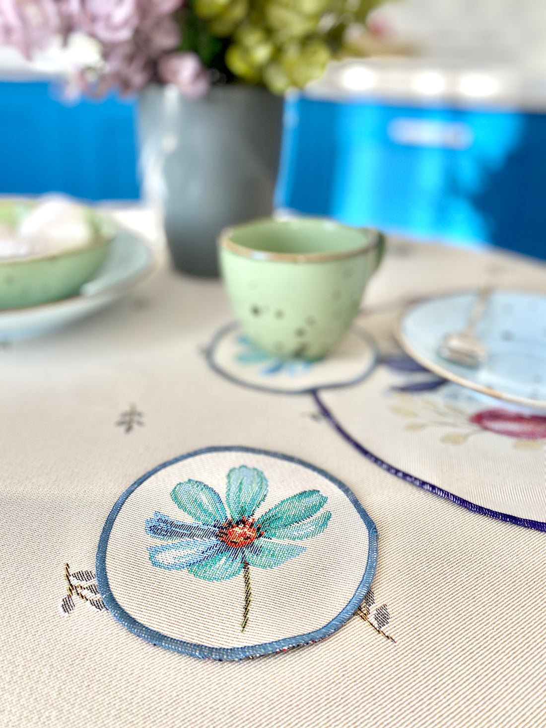 Tapestry coasters set of 6 «Wildflowers»